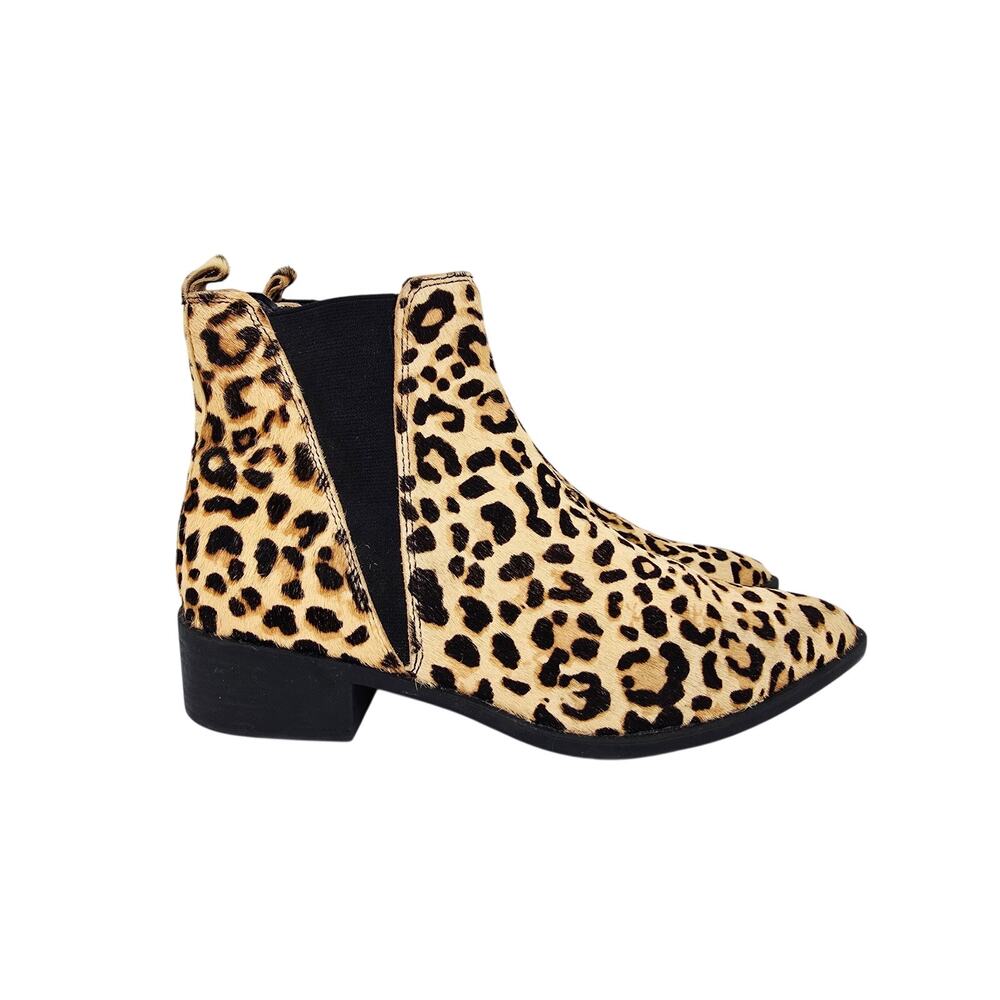 Steve Madden Jerry Chelsea Boot Leopard Pony Hair 9